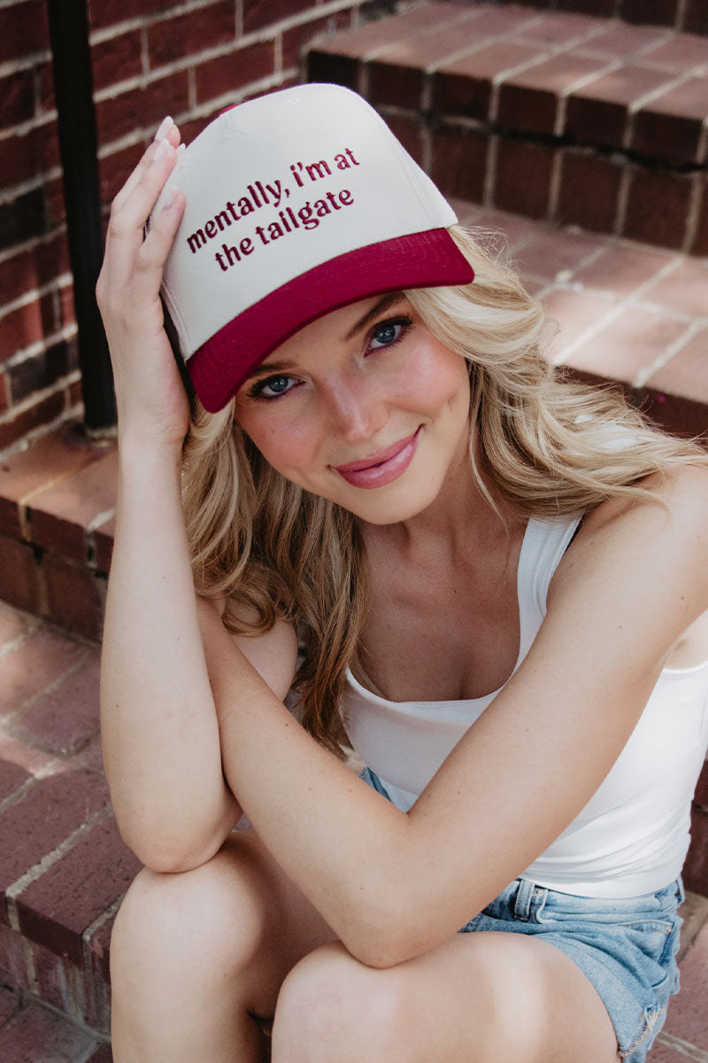 Mentally, I'm At The Tailgate Vintage Trucker Hats Wholesale Mentally, I'm At The Tailgate Vintage Trucker Hats Wholesale