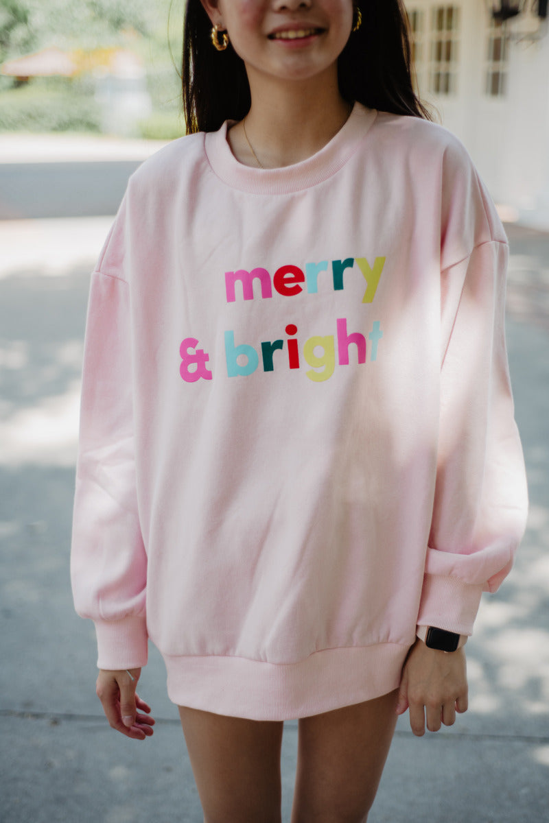 Merry & Bright Christmas Wholesale Crewneck Sweatshirt Merry & Bright Christmas Wholesale Crewneck Sweatshirt