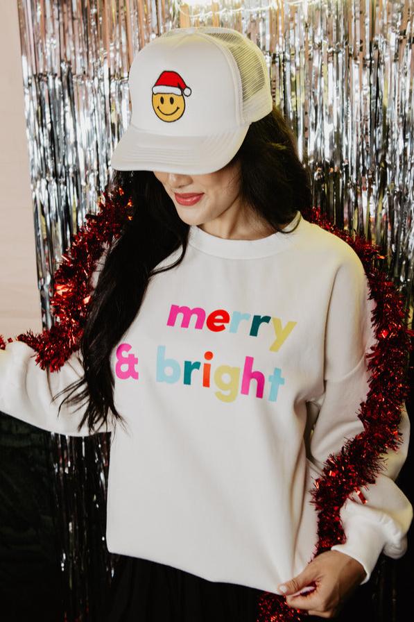 Merry & Bright Christmas Wholesale Crewneck Sweatshirt Merry & Bright Christmas Wholesale Crewneck Sweatshirt