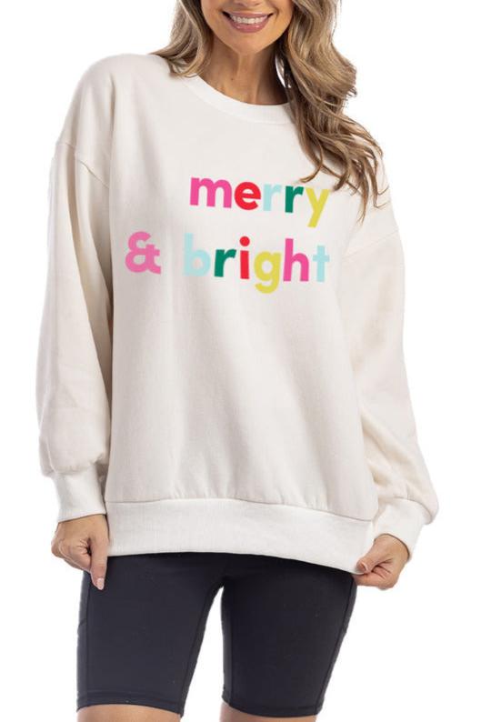 Merry & Bright Christmas Wholesale Crewneck Sweatshirt Merry & Bright Christmas Wholesale Crewneck Sweatshirt