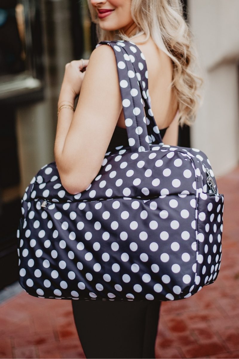 Black & White Polka Dot Wholesale Overnight Bag