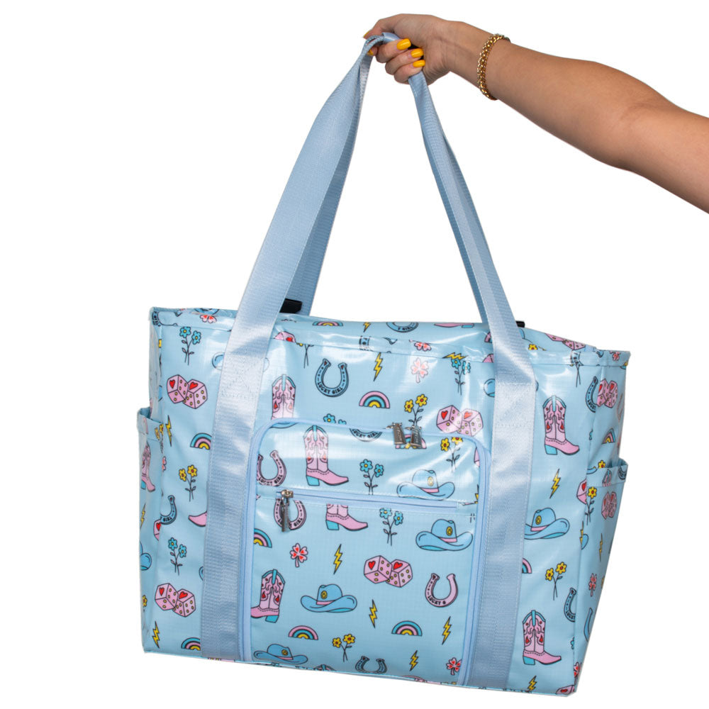 Lucky Girl Western Wholesale Oversized Foldable Tote Lucky Girl Western Wholesale Oversized Foldable Tote