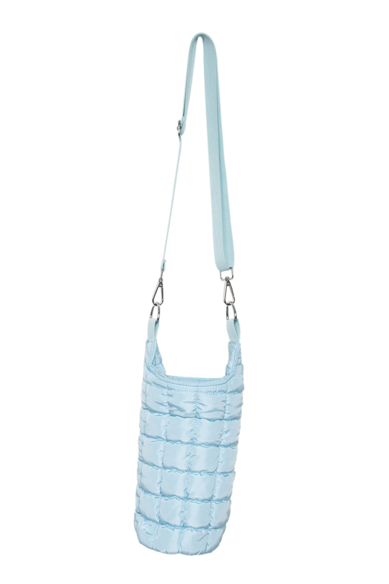Light Blue Puffer Wholesale Water Bottle Sling Bag Light Blue Puffer Wholesale Water Bottle Sling Bag