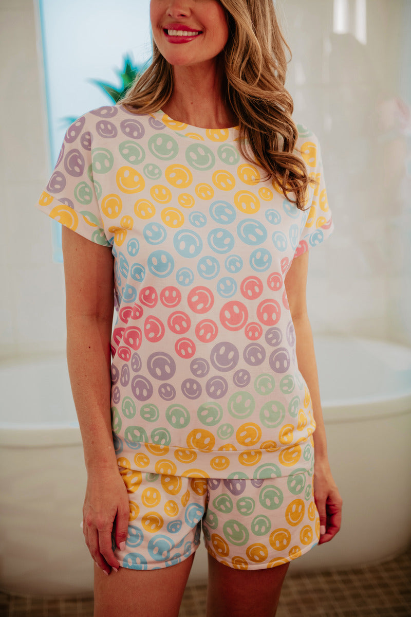Pastel Happy Face Loungewear Set Pastel Happy Face Loungewear Set