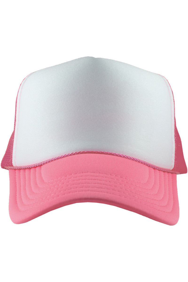 Muted Hot Pink and White Wholesale Foam Blank Hat Muted Hot Pink and White Wholesale Foam Blank Hat