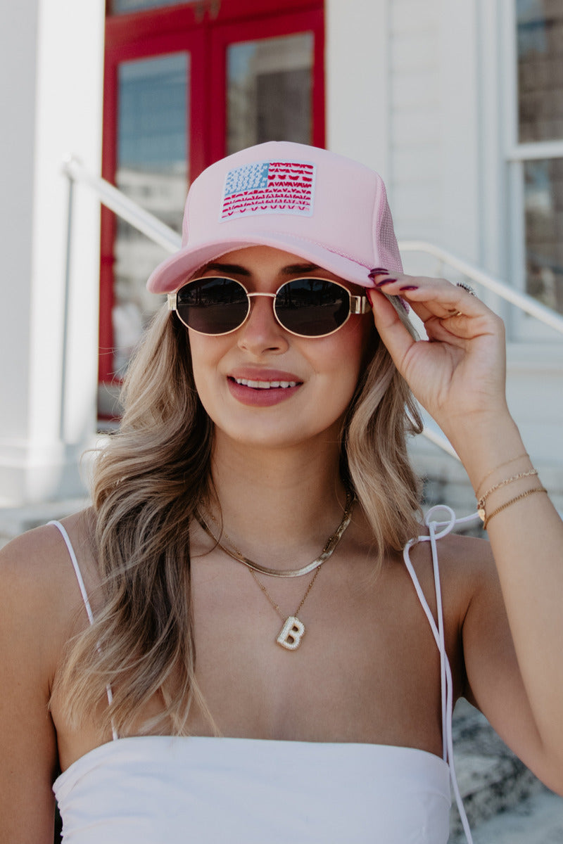 American Flag Wholesale Women's Foam Trucker Hat American Flag Wholesale Women's Foam Trucker Hat