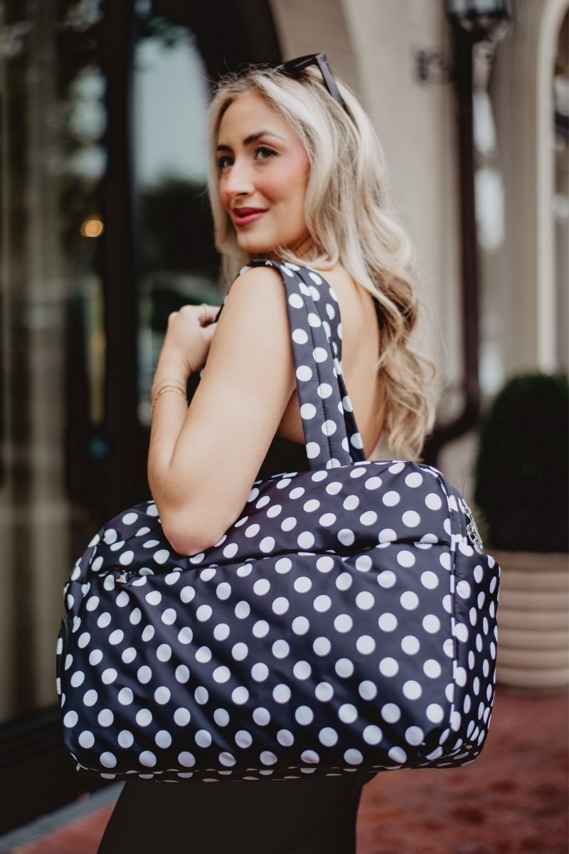 Black & White Polka Dot Wholesale Overnight Bag