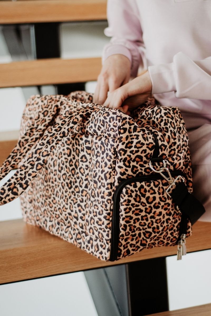 Brown Leopard Wholesale Weekend Travel Bag