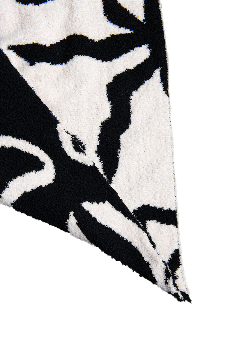 Black & White Bows Double Sided Wholesale Knitted Blanket Black & White Bows Double Sided Wholesale Knitted Blanket