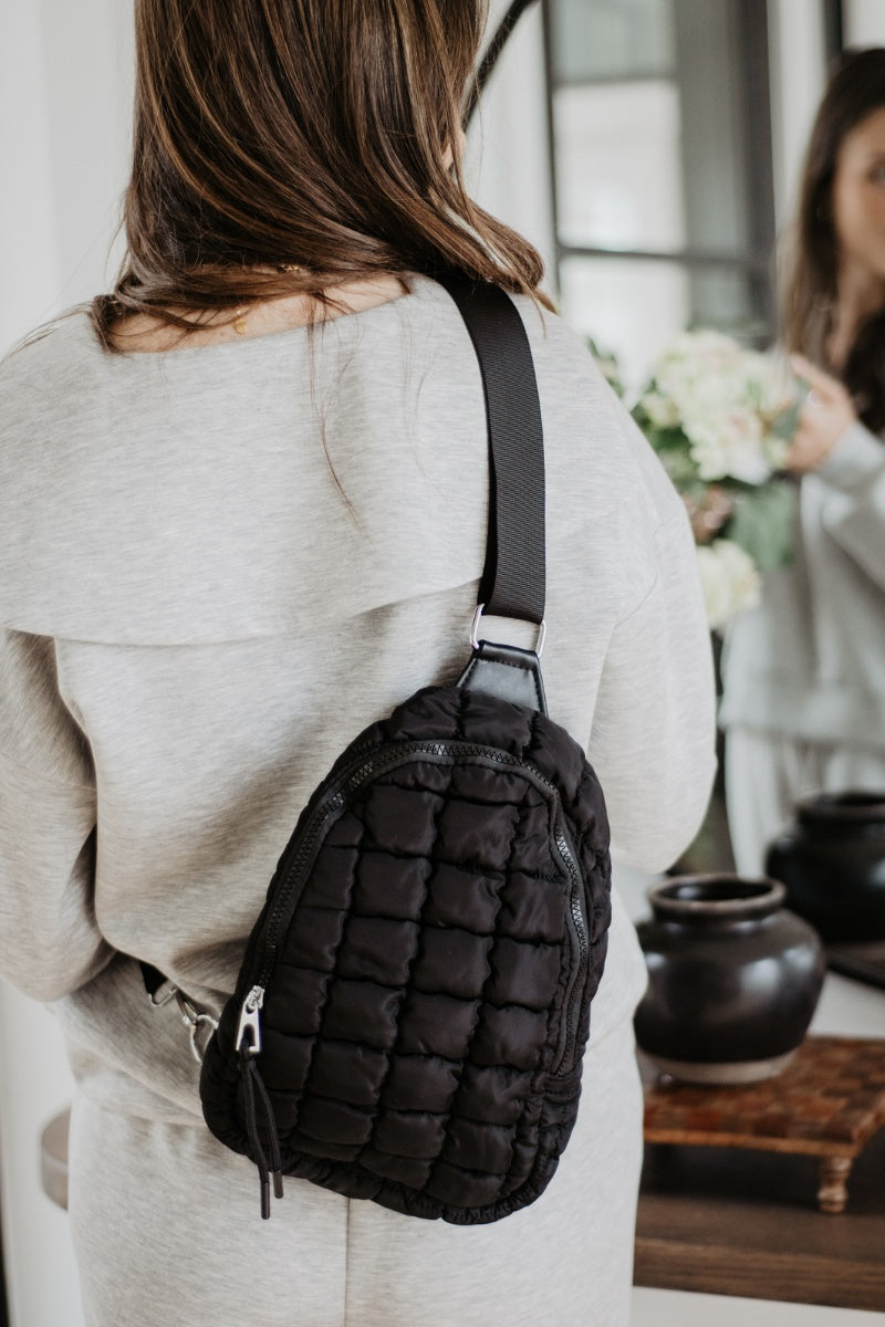 Black Wholesale Quilted Sling Bag Black Wholesale Quilted Sling Bag