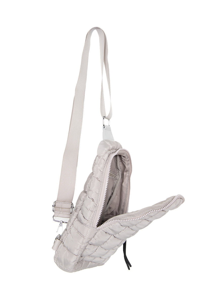Sand Wholesale Quilted Sling Belt Bag Sand Wholesale Quilted Sling Belt Bag