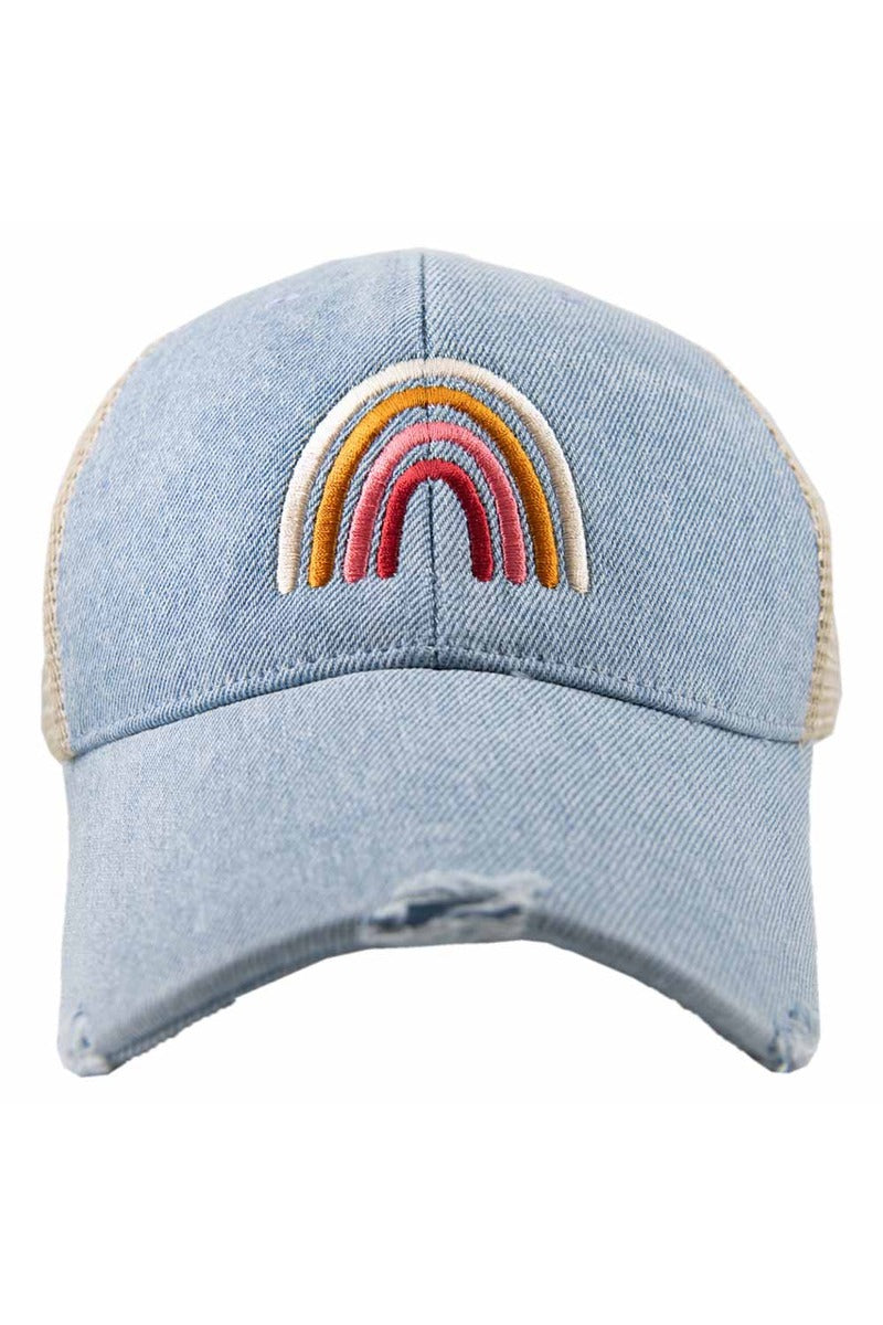 Rainbow Denim Wholesale Trucker Hat for Women Rainbow Denim Wholesale Trucker Hat for Women