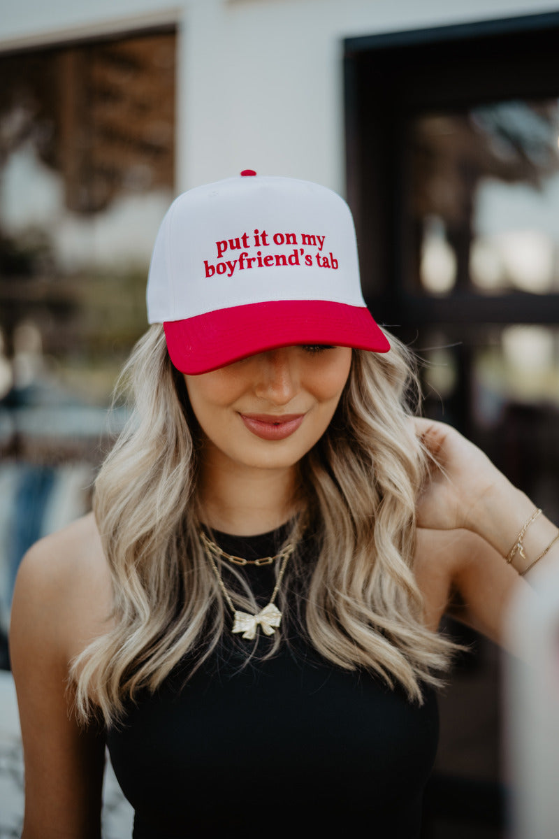 Put It On My Boyfriend's Tab Wholesale Two-Toned Vintage Hat Put It On My Boyfriend's Tab Wholesale Two-Toned Vintage Hat