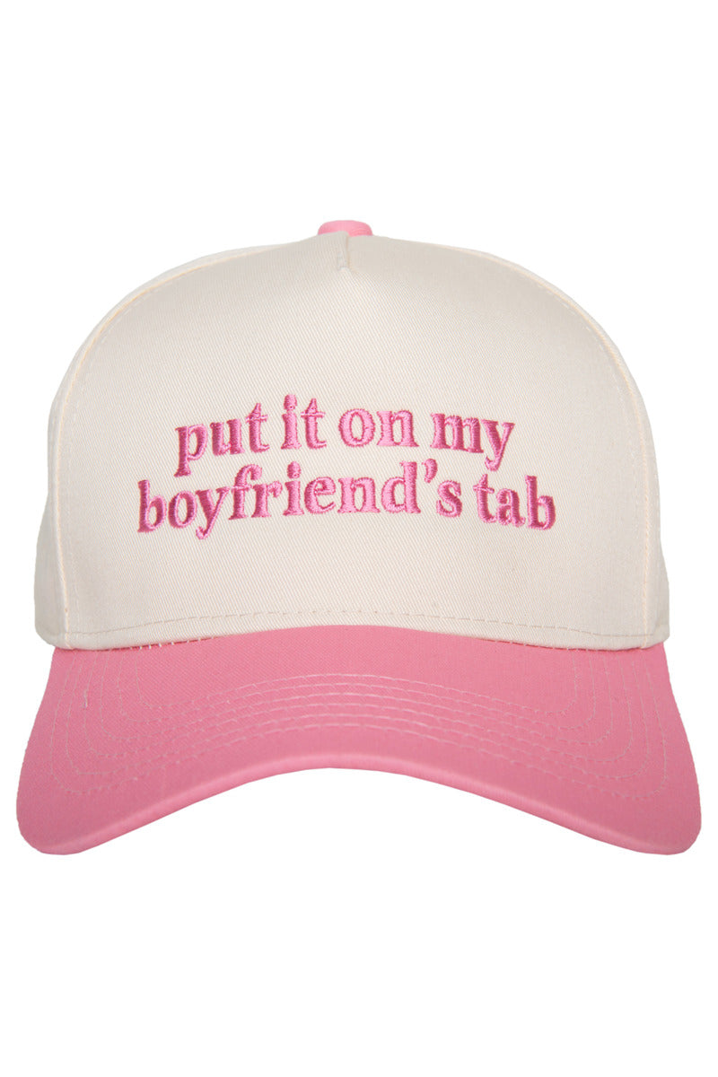 Put It On My Boyfriend's Tab Wholesale Two-Toned Vintage Hat Put It On My Boyfriend's Tab Wholesale Two-Toned Vintage Hat