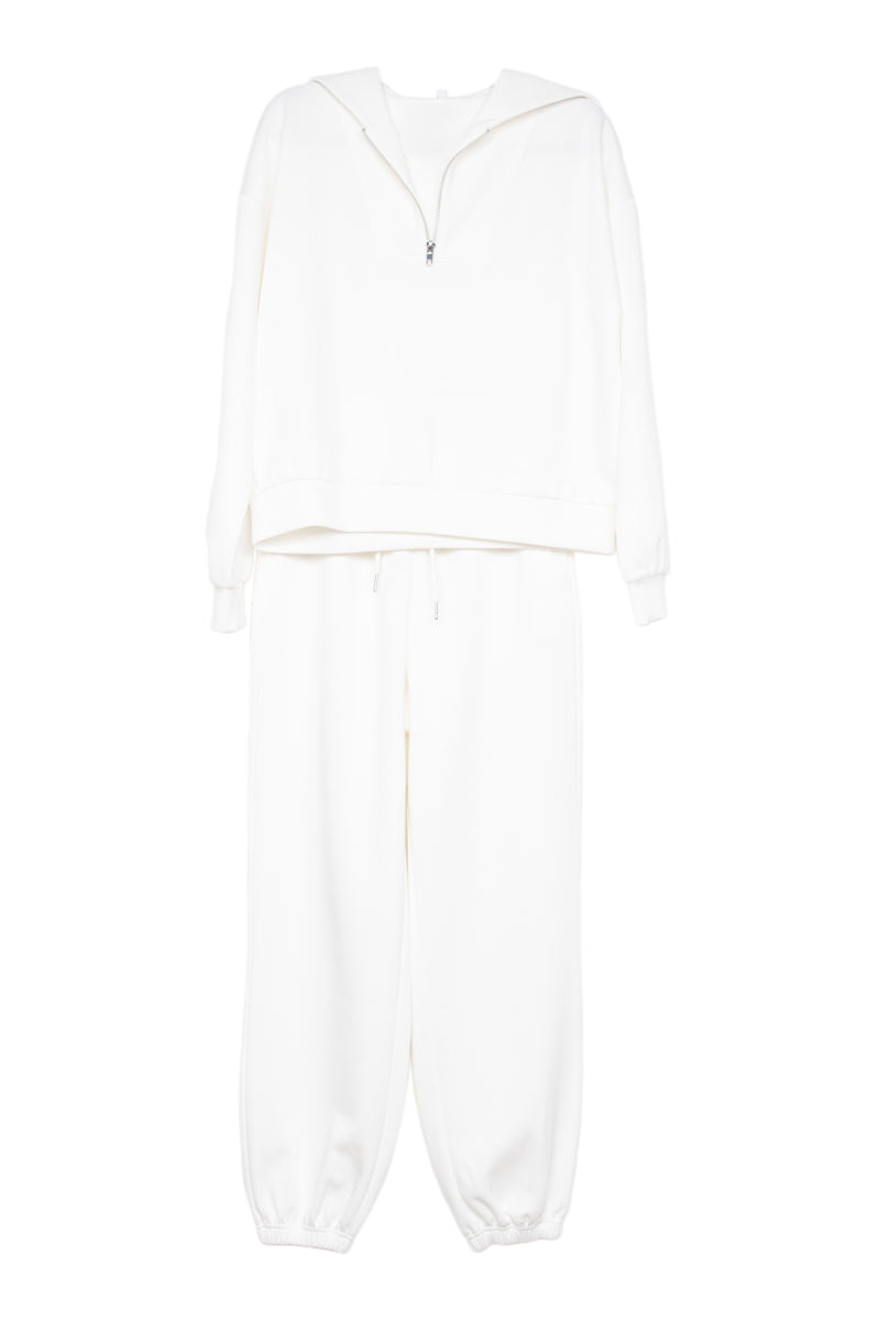 White Wholesale Scuba Pants 2 Piece Set White Wholesale Scuba Pants 2 Piece Set