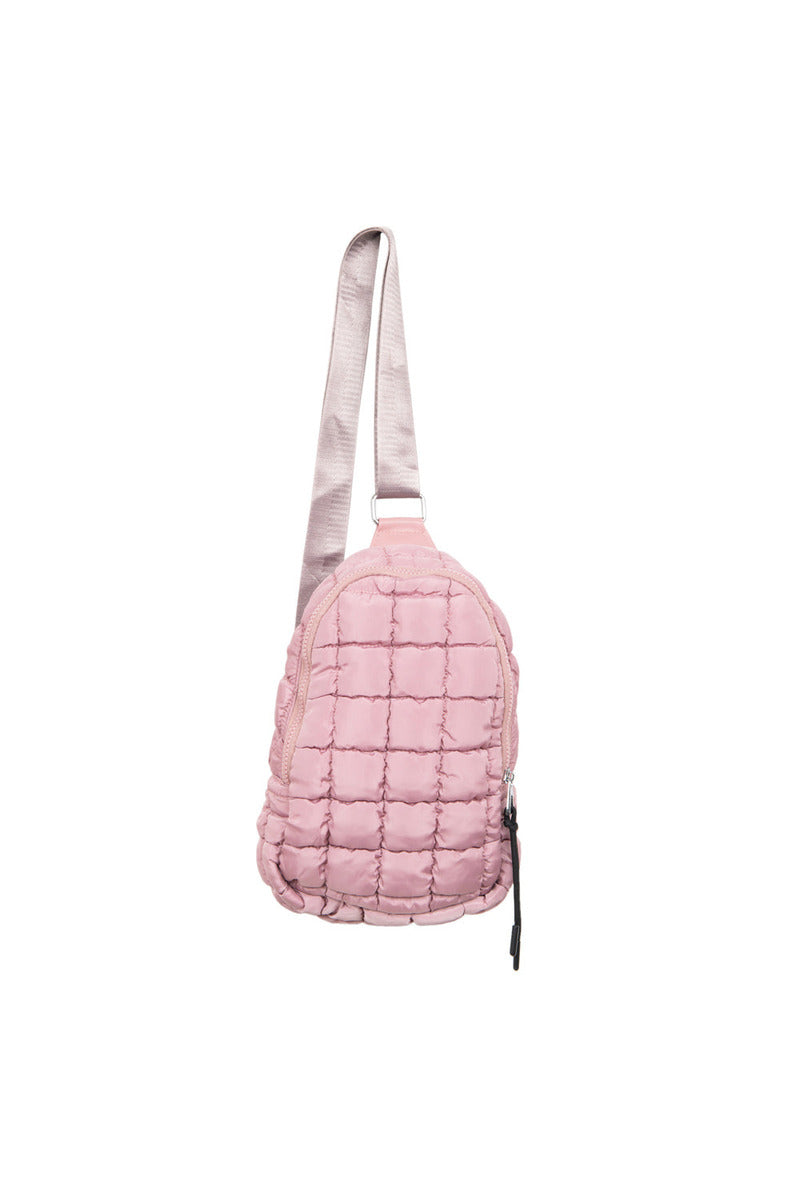 Mauve Quilted Wholesale Sling Crossbody Bag Mauve Quilted Wholesale Sling Crossbody Bag