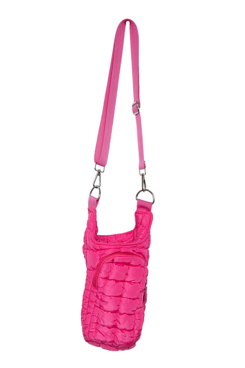 Hot Pink Quilted Water Bottle Carrier Bag Hot Pink Quilted Water Bottle Carrier Bag