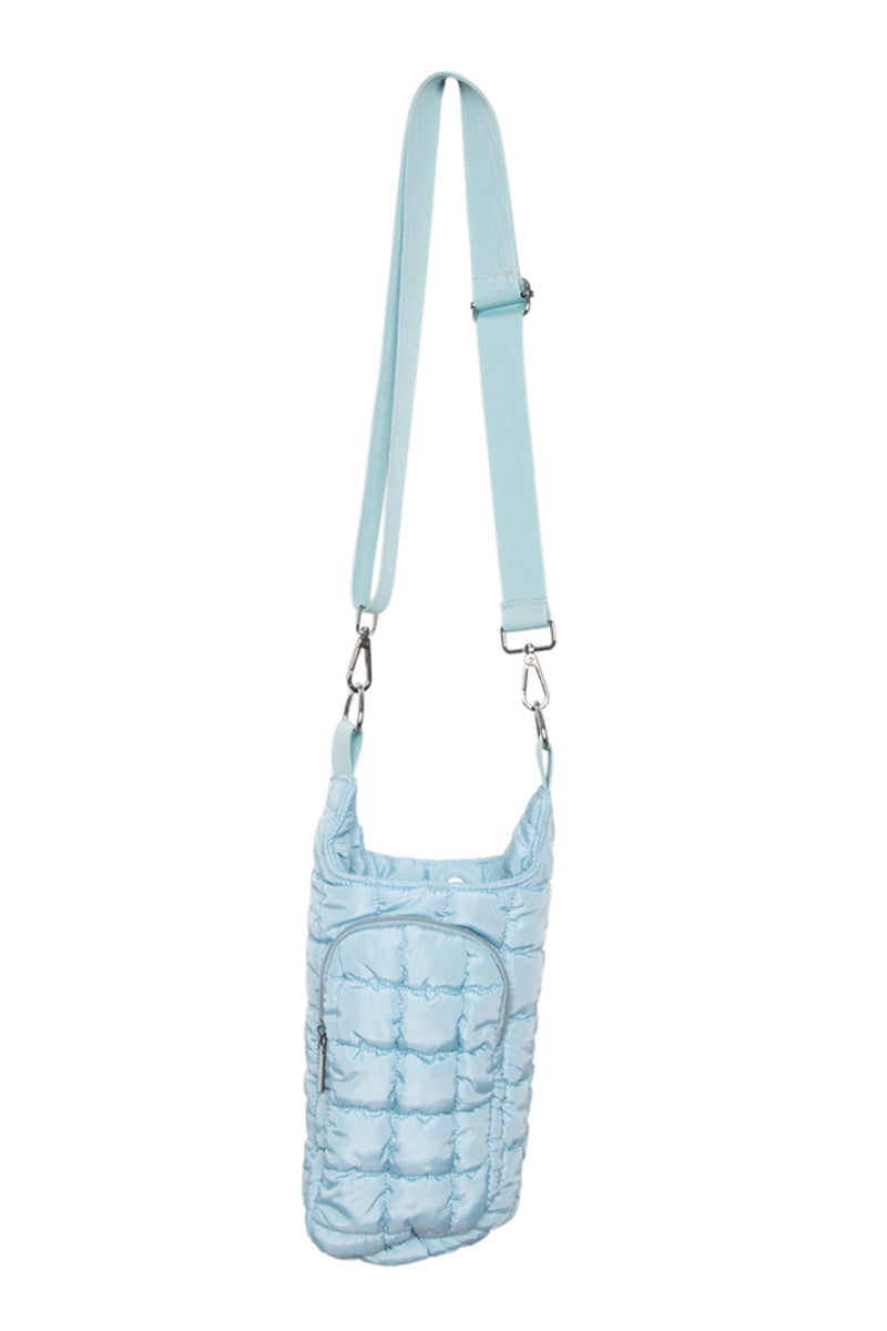 Light Blue Puffer Wholesale Water Bottle Sling Bag Light Blue Puffer Wholesale Water Bottle Sling Bag
