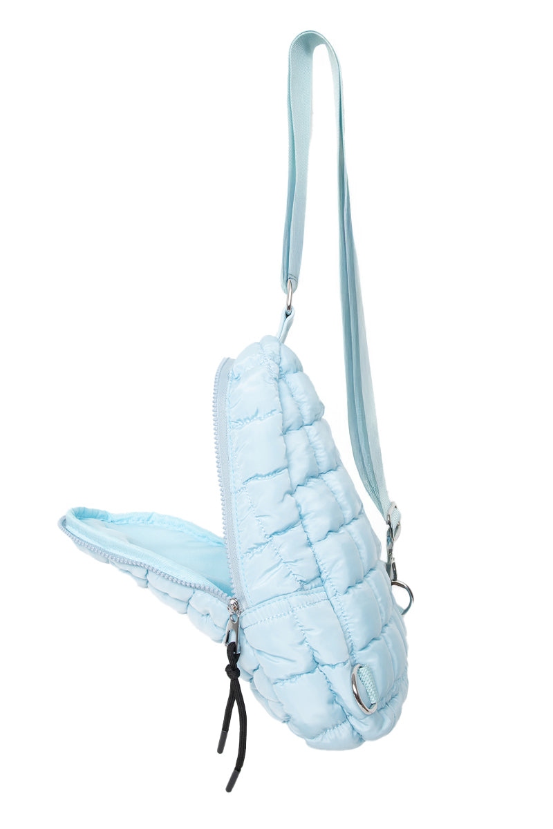 Light Blue Wholesale Quilted Sling Bag Light Blue Wholesale Quilted Sling Bag