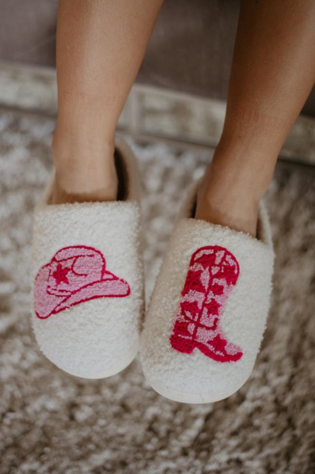 Boot and Cowgirl Hat Slippers Boot and Cowgirl Hat Slippers