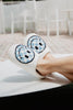 Light Blue Checkered Pattern Happy Face Slippers