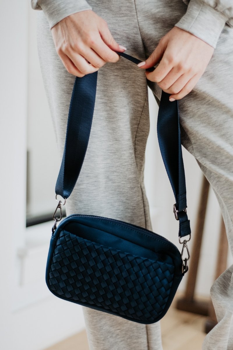 Navy Woven Crossbody Bag Wholesale Navy Woven Crossbody Bag Wholesale