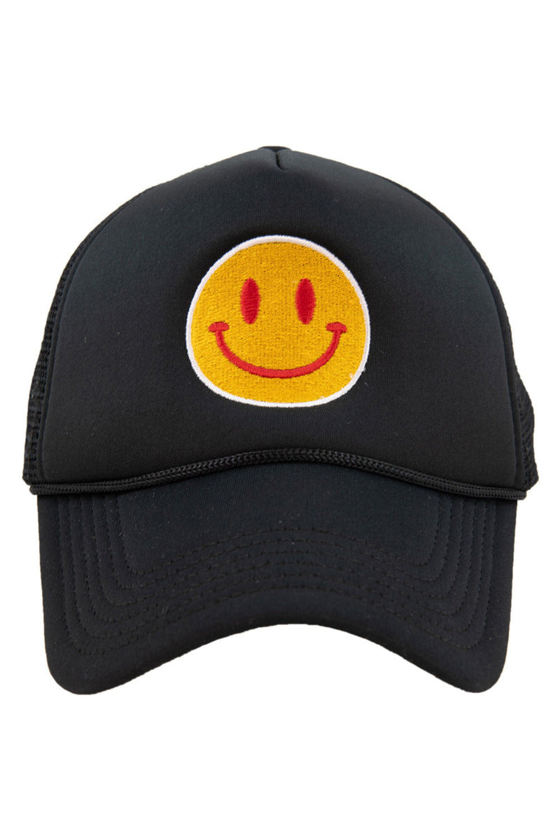 Red/Yellow Happy Face Foam Trucker Hat Red/Yellow Happy Face Foam Trucker Hat
