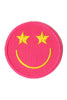Hot Pink Star Eye Happy Face Wholesale Hat PATCH (Set of 3)