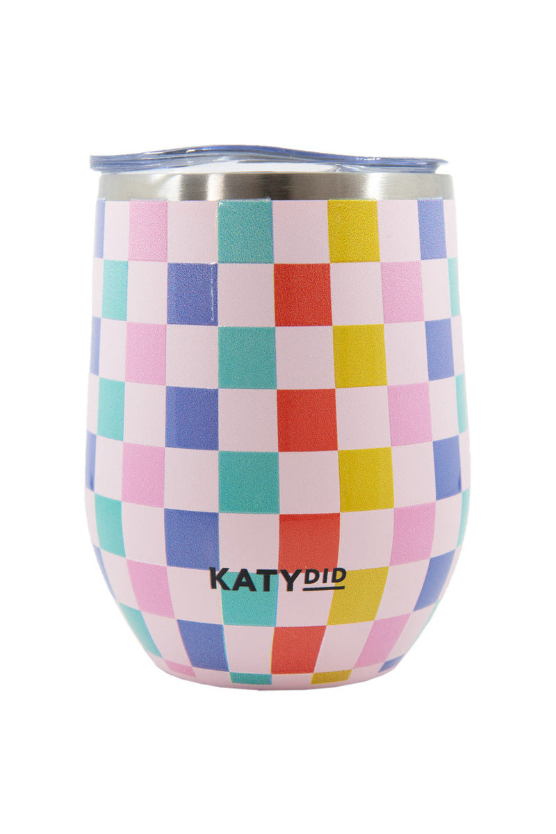 Multicolored Checkered Wholesale Stainless Steel WINE TUMBLER Multicolored Checkered Wholesale Stainless Steel WINE TUMBLER