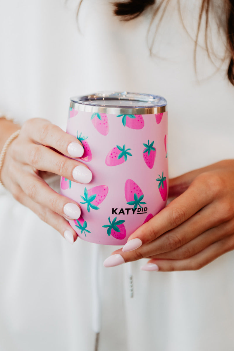 Subtle Strawberry Wholesale WINE TUMBLER Cup Subtle Strawberry Wholesale WINE TUMBLER Cup