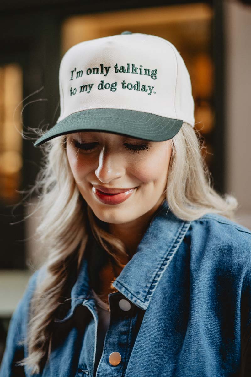 I'm Only Talking To My Dog Today Wholesale Two-Toned Hat I'm Only Talking To My Dog Today Wholesale Two-Toned Hat