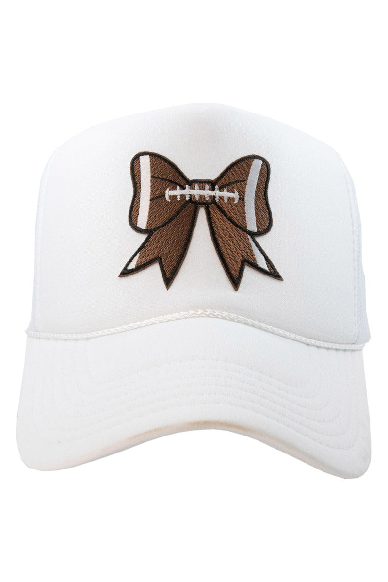 Football Bow Coquette Wholesale Patch Foam Trucker Hat Football Bow Coquette Wholesale Patch Foam Trucker Hat