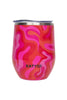 Hot Pink Retro Swirl Wholesale Stemless Wine Tumbler