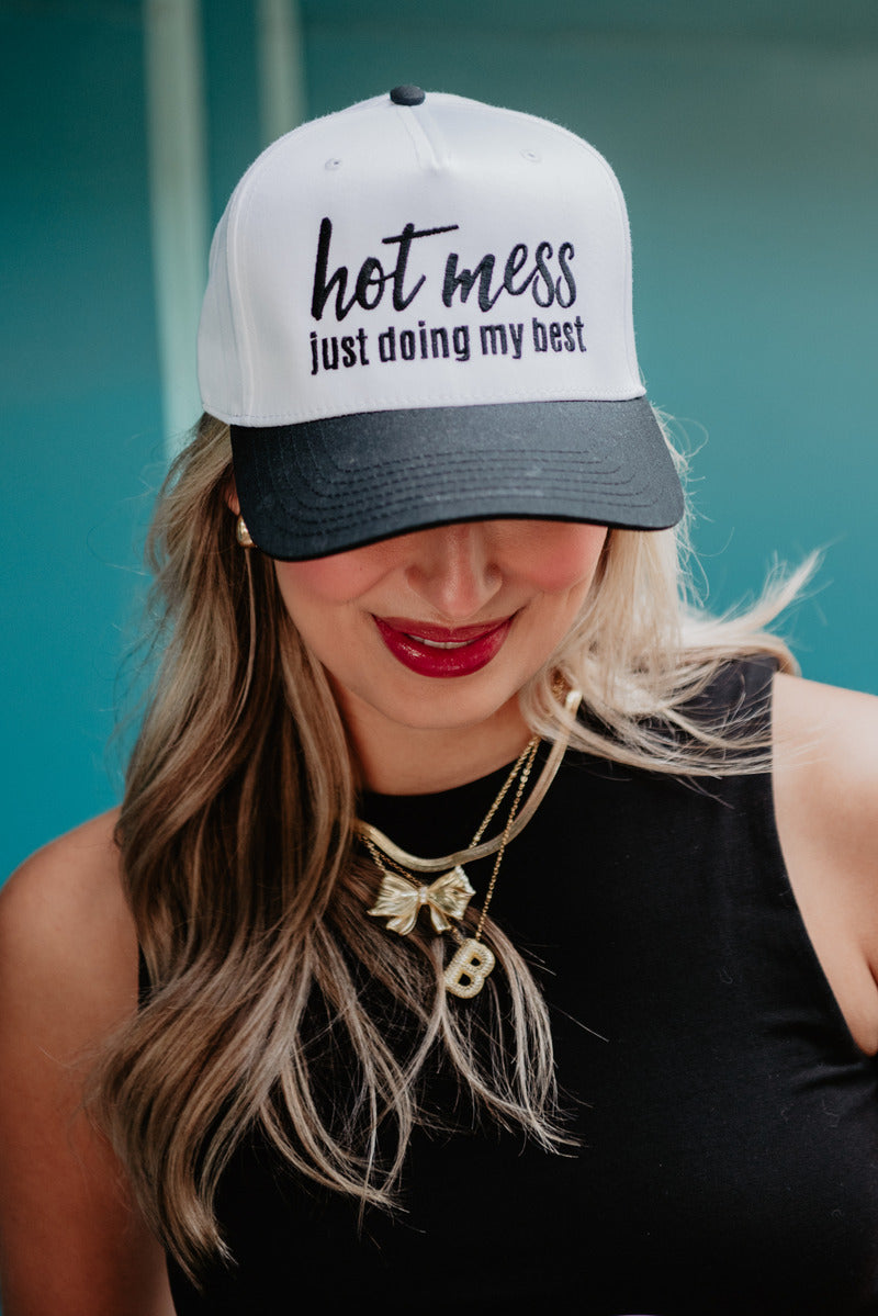 Hot Mess Just Doing My Best Wholesale Two-Toned Vintage Hat Hot Mess Just Doing My Best Wholesale Two-Toned Vintage Hat