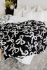 Black & White Bows Double Sided Wholesale Knitted Blanket
