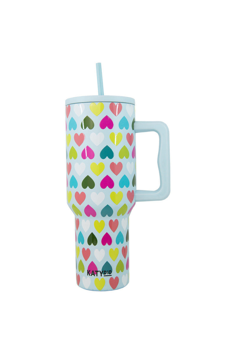 Multicolored Hearts Mint Wholesale Stainless Steel Tumbler Multicolored Hearts Mint Wholesale Stainless Steel Tumbler