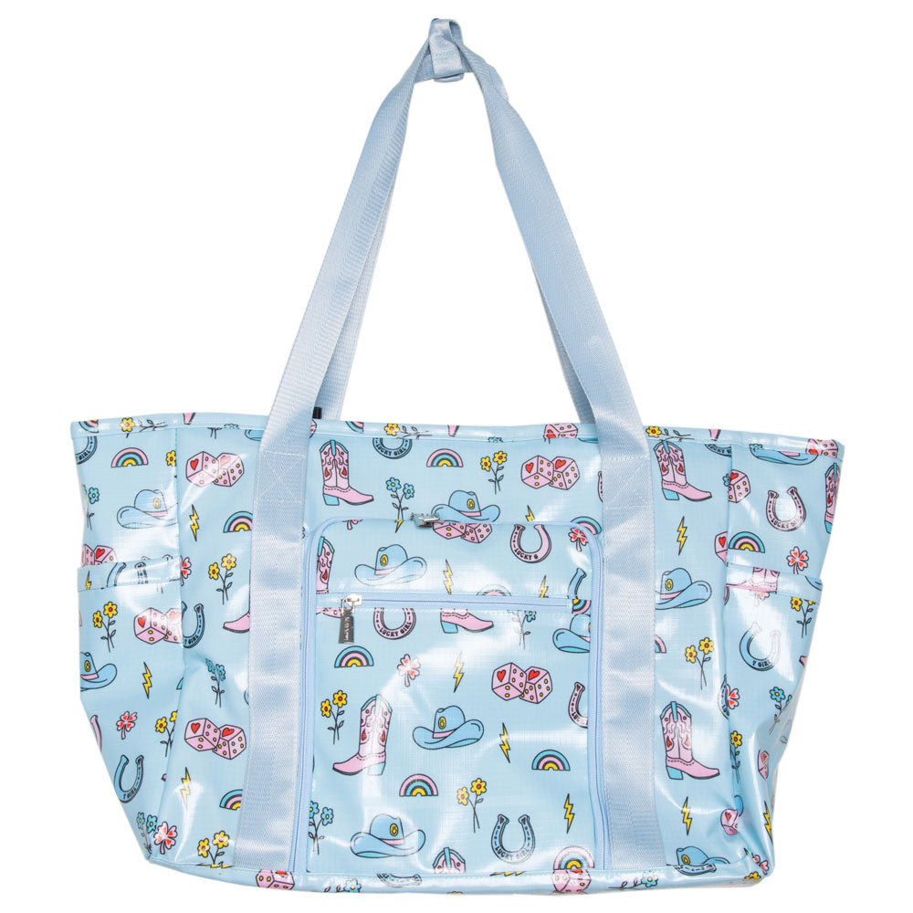 Lucky Girl Western Wholesale Oversized Foldable Tote Lucky Girl Western Wholesale Oversized Foldable Tote