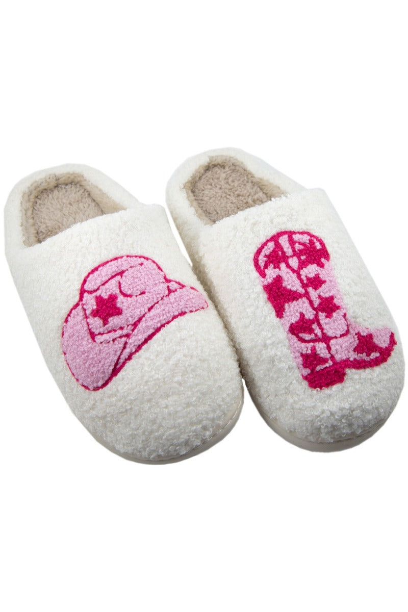 Boot and Cowgirl Hat Slippers Boot and Cowgirl Hat Slippers