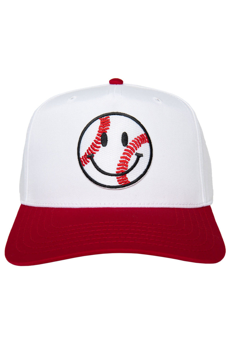 Baseball Happy Face Two-Toned Vintage Hat Baseball Happy Face Two-Toned Vintage Hat