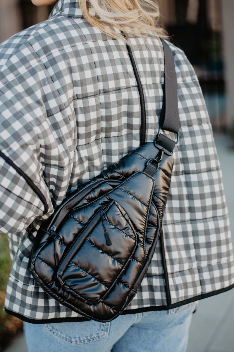 Black Metallic Wholesale Sling Bag Black Metallic Wholesale Sling Bag