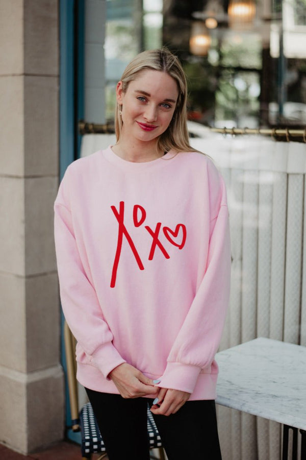 トップス Cotton lace heart sweatshirt xoxo-love-sweatshirt-pink_600x