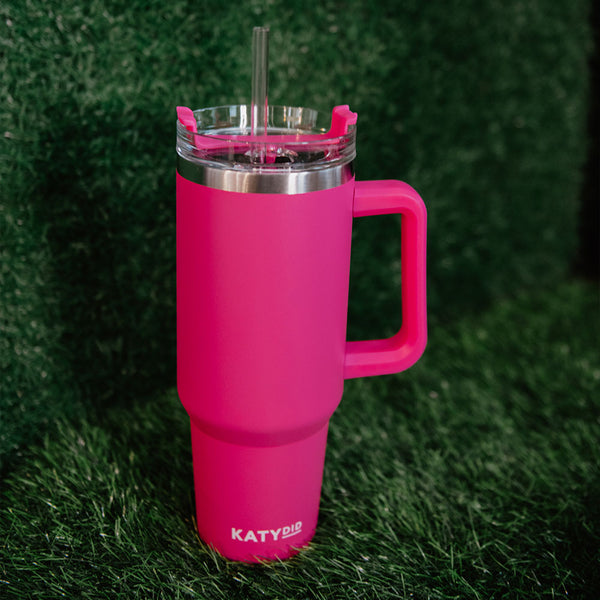 Glassy Girls 40oz Hot Pink Matte Tumbler with handle and straw, 40oz Bright  Pink Tumbler, 40oz Trave…See more Glassy Girls 40oz Hot Pink Matte Tumbler