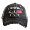 "TRUMP HAIR DON'T CARE" AMERICAN FLAG WHOLESALE WOMEN'S TRUCKER HAT