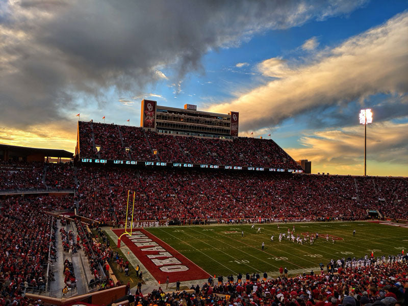 football stadium at dusk