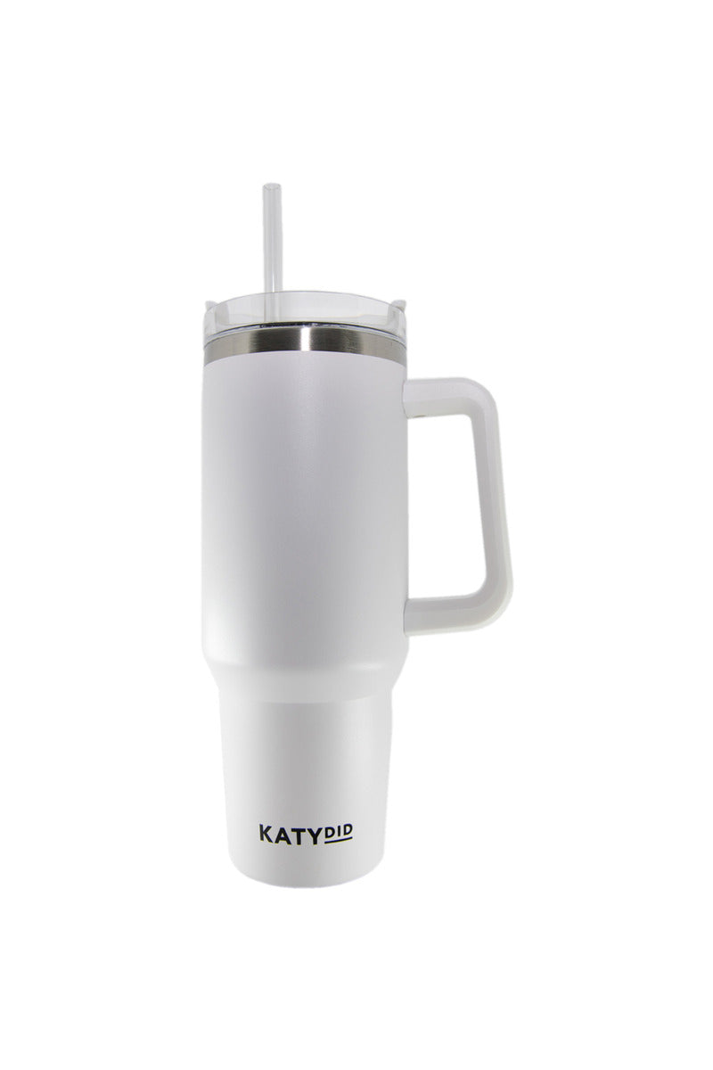 White 40 Oz Tumbler Cup with Handle