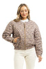 Brown Leopard Structured Fall Jacket Women
