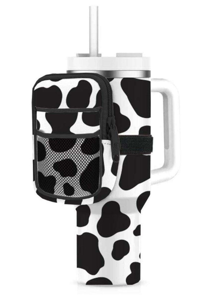 Cow Print Wholesale Water Bottle Zipper Pouch