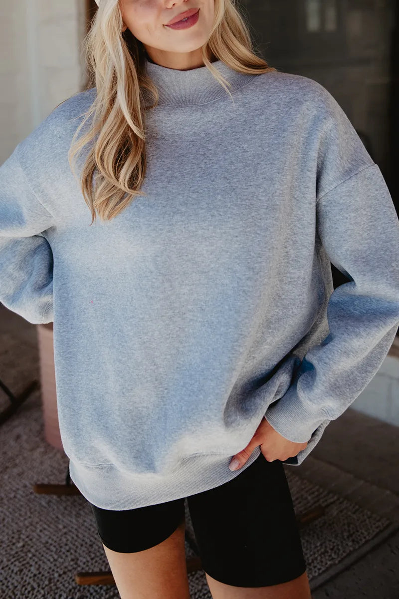 Heather Essential Wholesale Mockneck Sweatshirt | Katydid Wholesale Heather Essential Wholesale Mockneck Sweatshirt | Katydid Wholesale