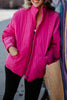 Hot Pink Wholesale QUILTED SQUARES Zipper Jacket