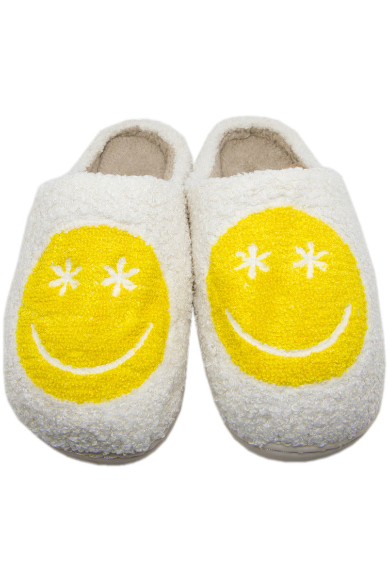 Daisy Eye Happy Face Wholesale Sherpa Slippers